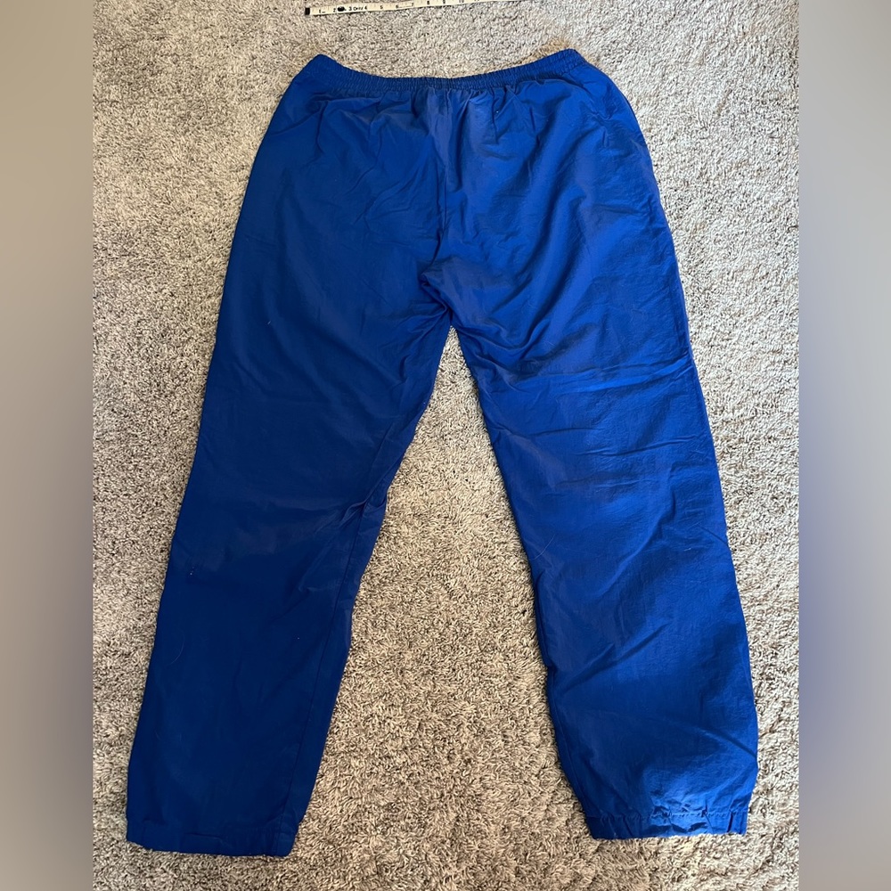 Vintage Reebok Track Pant Mens XL Blue Lined Loose Fit Elastic Waist